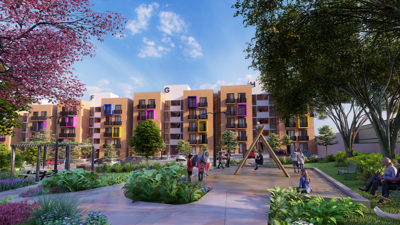 Altos San Gaspar, conjunto habitacional con jardín y terraza de usos múltiples ubicado en Tonalá, Jalisco.
