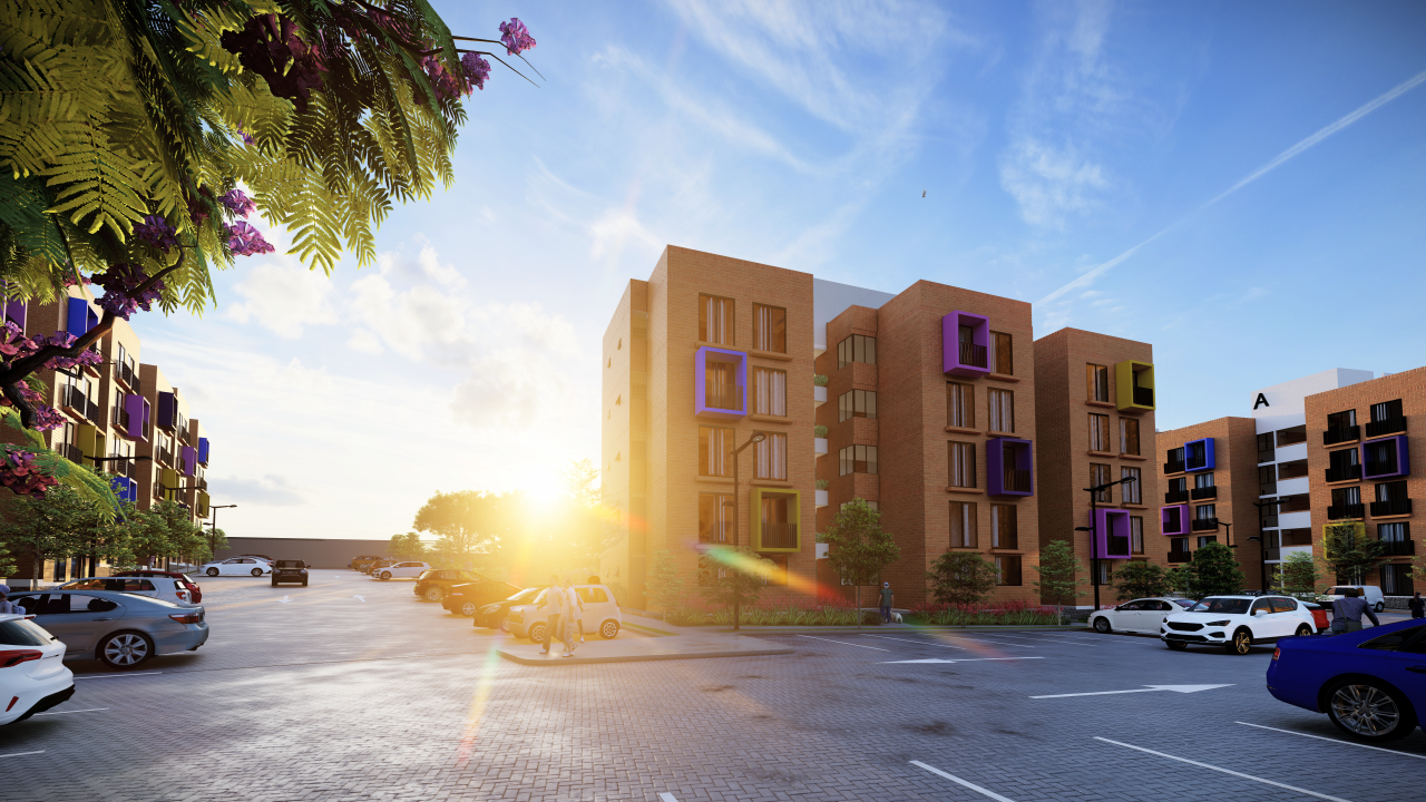 Altos San Gaspar, conjunto habitacional con jardín y terraza de usos múltiples ubicado en Tonalá, Jalisco. 