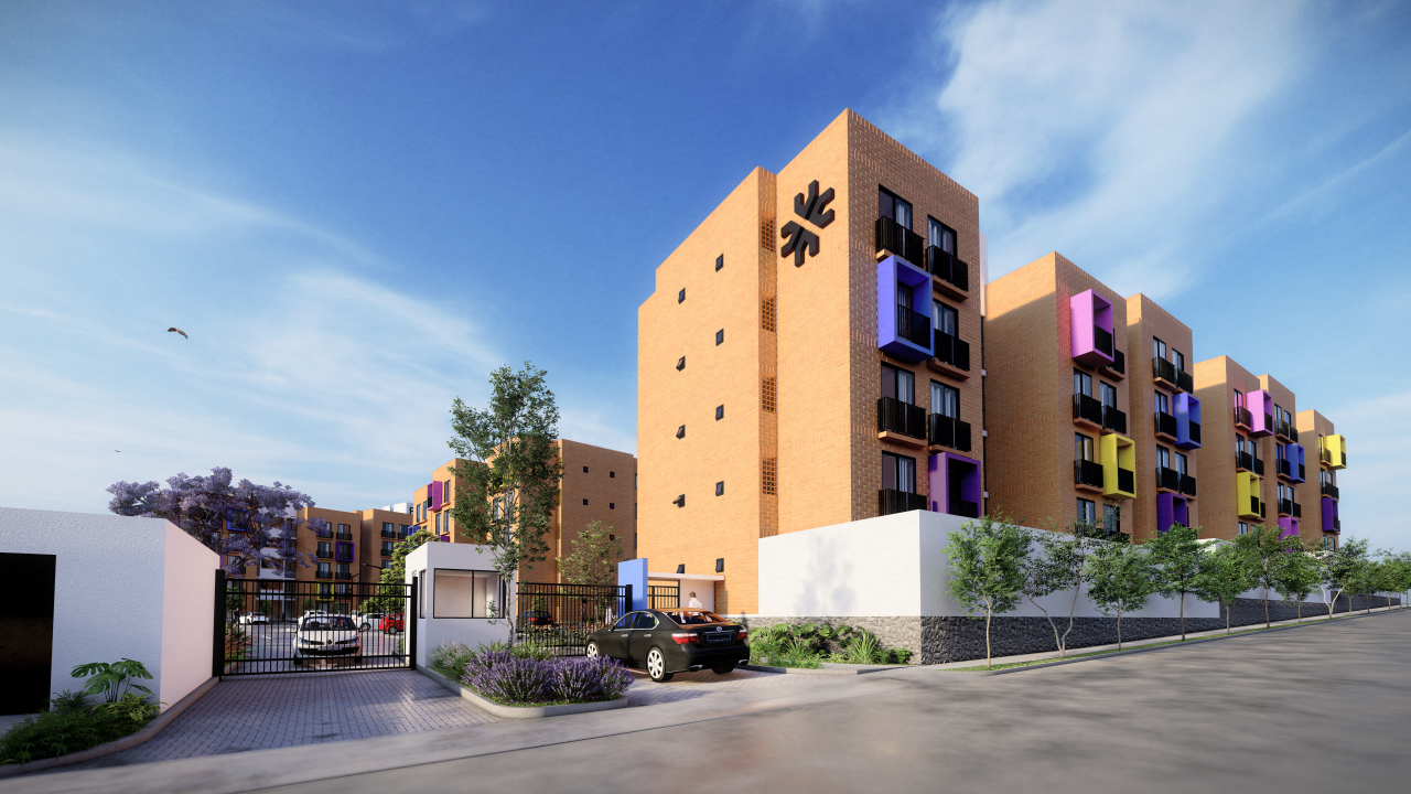 Altos San Gaspar, conjunto habitacional con jardín y terraza de usos múltiples ubicado en Tonalá, Jalisco.
